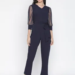 DRAAX Fashions Waist Tie-Ups Basic Jumpsuit-image-63
