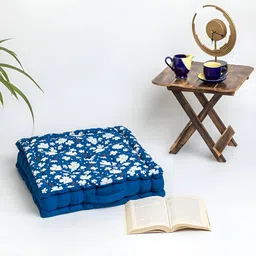 SKANDA FAB Blue Printed Pure Cotton Cushion-image-73