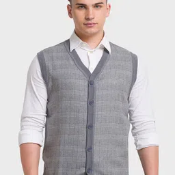 ColorPlus Classic Fit Checked Cardigan Sweater-picture-21
