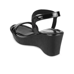 Mochi Black Wedge Heels image 2