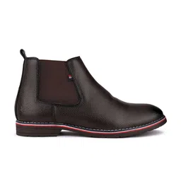 BERSACHE Men Leather Mid-Top Chelsea Boots image 5