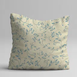STITCHNEST Set of 5 Teal Green & Cream-Coloured Floral Square Cushion Covers image 2