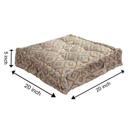 S9home by Seasons Grey & Mustard Yellow Printed Floor Cushions image 4