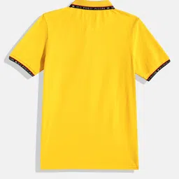 U.S. Polo Assn. Kids Boys Yellow Polo Collar Pure Cotton T-shirt image 3