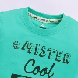 YK X Tinyo Infant Boys Typography Printed Pure Cotton T-shirt image 3