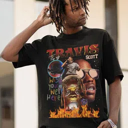 CAPTCHA Travis Scott Printed Drop Shoulder Sleeves Cotton Oversized T-shirt-picture-55