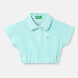 United Colors of Benetton Girls Polo Collar Short Sleeves T-shirt image 1