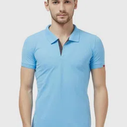 Status Quo Men Blue Polo Collar Slim Fit Cotton T-shirt-picture-38