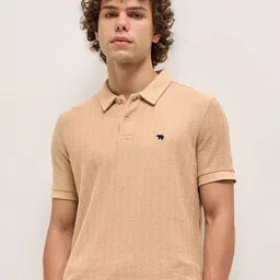 THE BEAR HOUSE Men Self Design Polo Collar Cotton T-shirt-picture-15