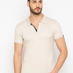 Status Quo Men Pink Polo Collar Slim Fit Cotton T-shirt-picture-6