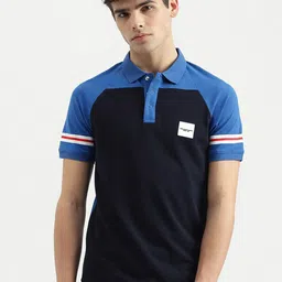 United Colors of Benetton Colourblocked Polo Collar Cotton T-shirt image 1
