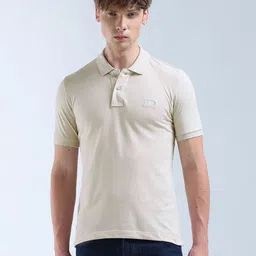 Flying Machine Polo Collar Short Sleeves Pure Cotton Casual T-shirt-picture-52