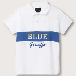 Blue Giraffe Boys Embroidered Polo Collar Pure Cotton T-shirt-picture-42