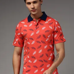 Kryptic Conversational Printed Polo Collar Pure Cotton Regular Fit T-shirt image 1