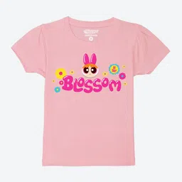 YK Warner Bros Girls Powerpuff Girls Printed Puff Sleeves Pure Cotton T-shirt-image-81