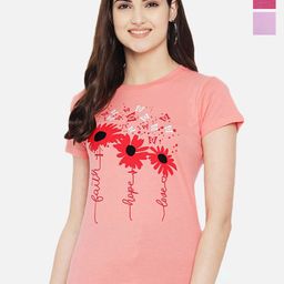 Fabflee Pack Of 3 Floral Printed Cotton T-shirt-picture-47
