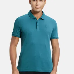 Jockey Combed Cotton Rich Half Sleeve Polo Tshirt-3912-picture-45