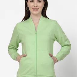 Kalt Women Solid High Neck Sweatshirt-picture-19