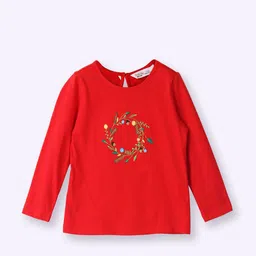 Beebay Girls Floral Embroidered Round Neck Regular Fit T-shirt-picture-39