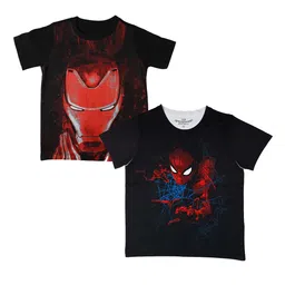 Marvel by Wear Your Mind Boys Pack Of 2 Printed Round-Neck T-shirt-picture-26