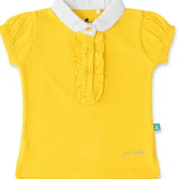 JusCubs Girls Polo Collar Puff Sleeves Cotton T-shirt-picture-34