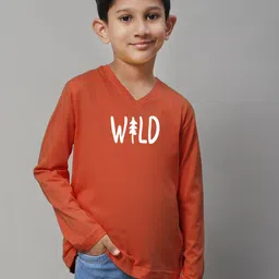 Friskers Boys Typography Printed V-Neck T-shirt-image-57