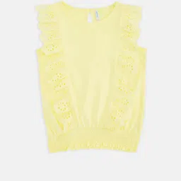 Pantaloons Junior Girls Yellow Solid Top image 1