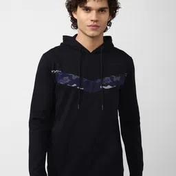 Van Heusen Flex Men Black Striped Hooded Sweatshirt-image-87