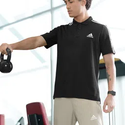 ADIDAS Men IN  3-Stripes Polo Collar Training T-shirt-picture-10