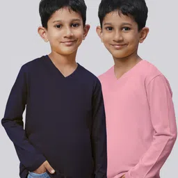 Friskers Boys Pack Of 2 V-Neck Pure Cotton T-shirts-picture-53