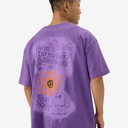 The Souled Store Graphic Printed Applique Oversized Cotton T-shirt image 1