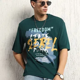 Hubberholme Men Cotton Typography Printed Round Neck Oversized T-shirt-picture-13