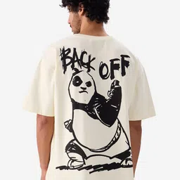 The Souled Store Men Kung Fu Panda Graphic Printed Pure Cotton Oversized T-shirt-picture-15