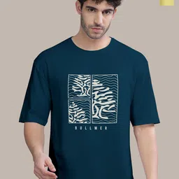BULLMER Men Pack Of 2 Round Neck Printed Oversized T-shirts-image-9