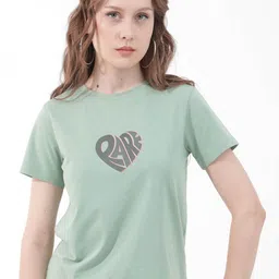 RAREISM Ciara Typography Printed Round Neck Cotton Casual T-shirt-picture-38
