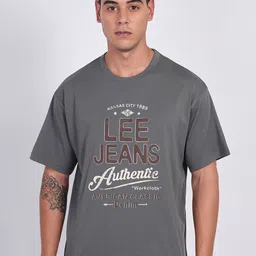 Lee Men Graphic Print Crew Neck Oversized Fit Tshirt-picture-30