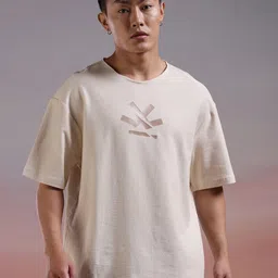 WROGN Round Neck Raw Edge Oversized Cotton T-shirt-image-14
