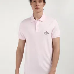 Tommy Hilfiger Men Solid Polo Collar Organic Cotton T-shirt-picture-55