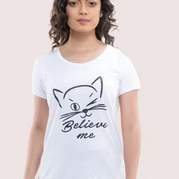 StyleAOne Typography Printed Pure Cotton T-shirt-image-29