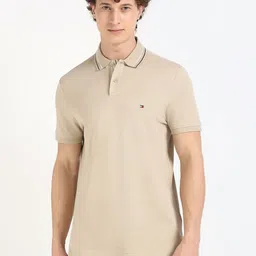 Tommy Hilfiger Men Solid Polo Collar Cotton T-shirt-picture-47