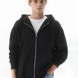 Maniac Men Hooded Solid Sweatshirt-picture-21