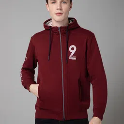 Cantabil Front-Open Hood Ribbed Hooded Casual Sweatshirt-picture-22