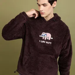 HIGHLANDER Graphic Printed Over Sized Drop Shoulder Hooded Neck Pullover Sweatshirt image 1