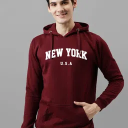 ADRO Men Printed Hooded Sweatshirt image 1