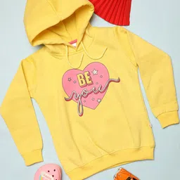 V-Mart Girls Graphic Printed Hooded Fleece Sweatshirt-image-69