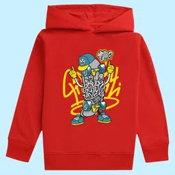 NUSYL Kids Printed Hooded Pullover Sweatshirt-picture-27