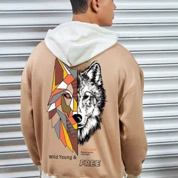 Bewakoof Heavy Duty 1.0 Men Beast Within Graphic Printed Oversized Hoodies-picture-26