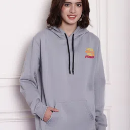 Imsa Moda Typography Printed Hooded Oversized Fit Pullover Fleece Sweatshirt-picture-38