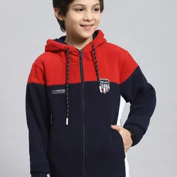 Monte Carlo Boys Colourblocked Hooded Front Open Sweatshirt-picture-35