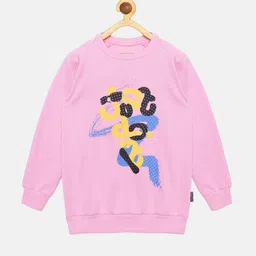 KiddoPanti Girls Pink Printed Sweatshirt-picture-34